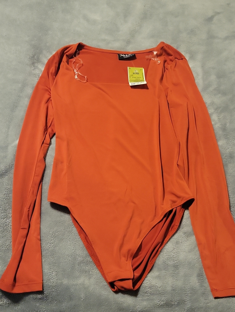 Women's Long Sleeve Orange Bodysuit